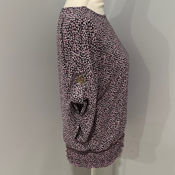 Purple and Pink Puff Sleeve Boxy Blouse - Picture 4 of 4